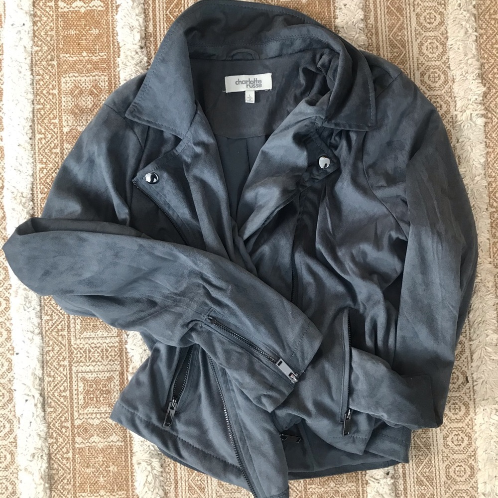 Charlotte Russe Velvet Moto Jacket